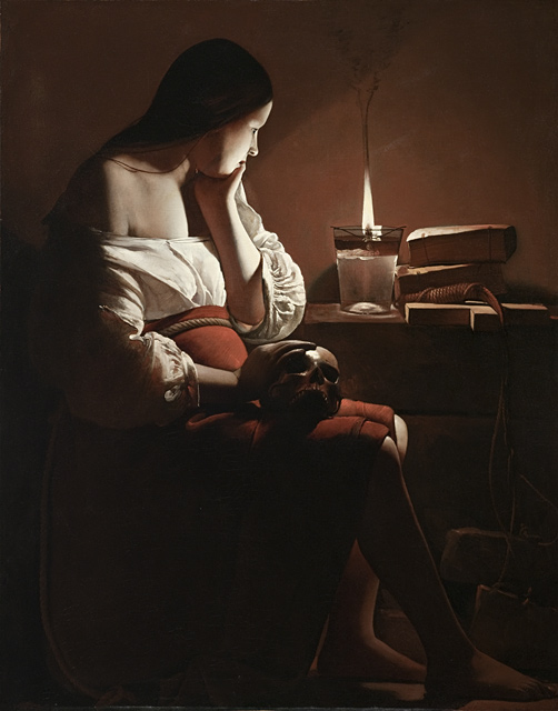 Magdalen with the Smoking Flame by de La Tour
