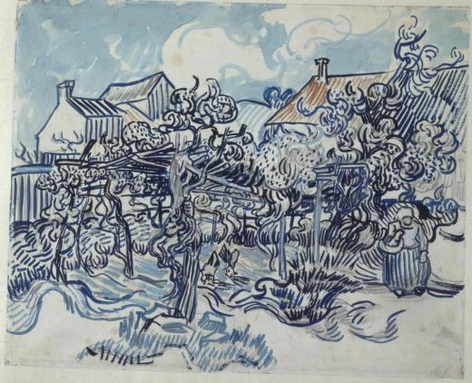 Old vineyard with peasant woman, 1890 by Van Gogh